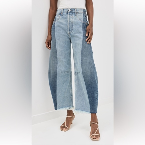 NWT Citizens of Humanity Pieced Horseshoe Jeans in Fracture - Picture 2 of 9